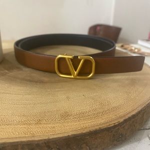 Valentino Reversible Leather Belt
